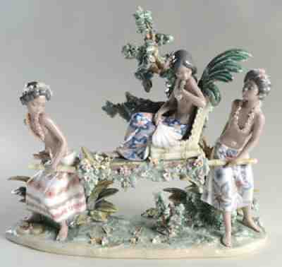 LLADRO HAWAIIAN FESTIVAL # 1496 Retired 589/4000 Signed ~ STUNNING!