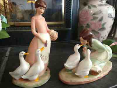 Vintage LLADRO “Food For Ducks” Figurine #4849 discount Gloss Finish.