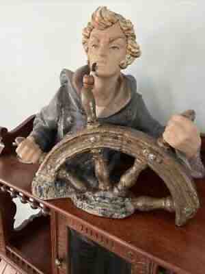 LLadro Seaman Helmsman Figurine Sailor / Sea Captain with Wheel