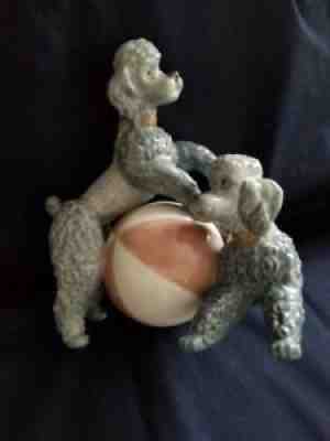 Rare And Collectible Lladro : Poodles Playing With Ball Lladro