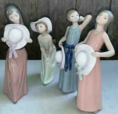 (lot Of 4) LLadro hand made in spain daisa 1978