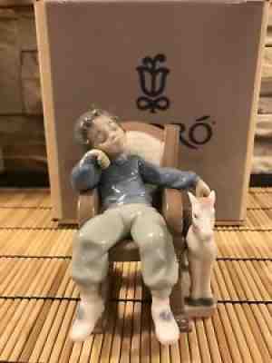 lladro boy rocking chair