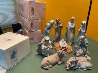 Lladro Nao Nativity Kings Gaspar 412 Melchor 413 Baltasar 414 Buey 309 +6 figure