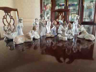 Lladro Complete Mini Nativity Hanging Ornaments Set - Rare