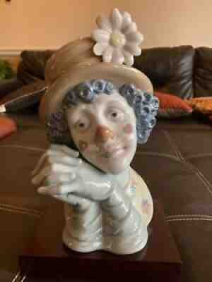 Lladro 5542 large clown head bust Melancholy mint condition rare to find