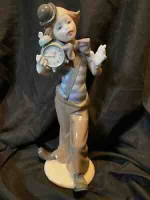 LLADRO CLOWN With ALARM CLOCK FIGURINE MADE IN SPAIN DAISA 1980 12" RETIRED 5056