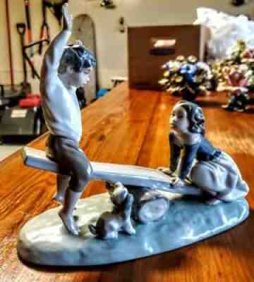 Rare And Collectible Lladro : Lladro Seesaw Boy And Girl Value