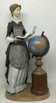 Lladro Porcelain figurine School marm #5209 Teacher w/globe [AH943]