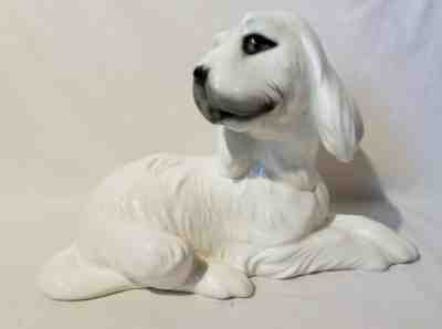 Vintage Large Ceramic White Dog Statue by Hispania, DAISA 1980s Lladro 9