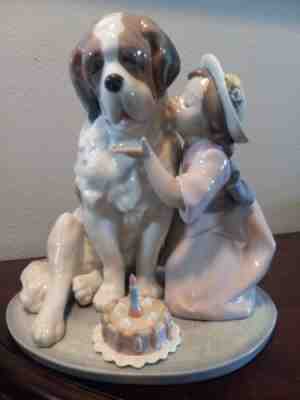 ♪LLADRO リヤドロ 6632 Happy Birthday My Friend 少女と犬 誕生日