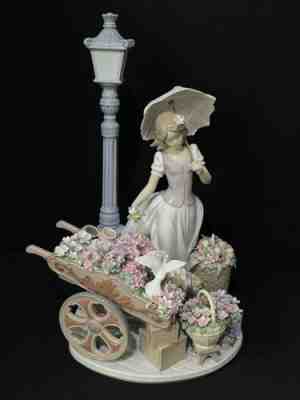 MINT IN BOX Lladro 6809 Flowers for Everyone Girl w/ Parasol Porcelain Figurine