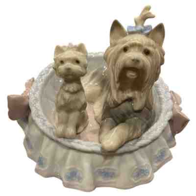 Lladro â??Our Cozy Homeâ? Mint Retired in Box #6469 Porcelain Yorkie Dog Figurine