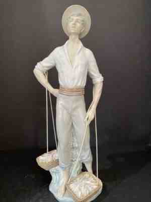 Lladro Porcelain Fisherman Figurine 6â?x 15.5â?