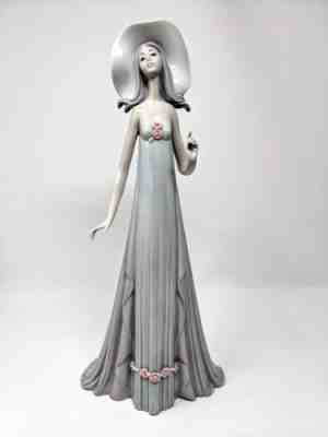 リヤドロ フィギュリン Dama Biarritz ビアリッツの貴婦人　1431 Vintage Lladro The Debutante Glossy Lady Hat Figurine 1431 Dama