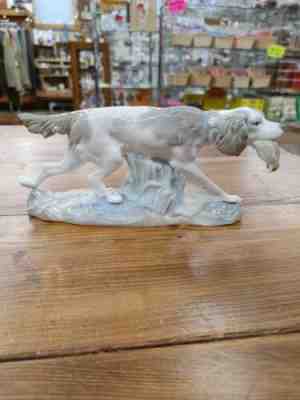 Vintage Lladro Hunting Bird Dog w/Quail 308.13 Pre 1960