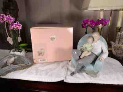 Mint+Box NAO LLADRO Boy In Grandpaâ??s Arms 1346 01346 RARE Pristine Shape BEAUTY