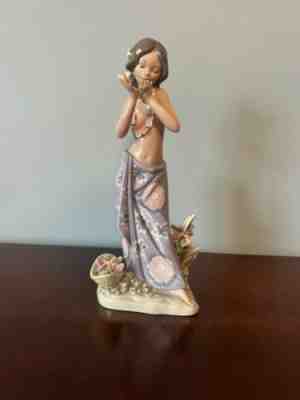 Lladro Figurine Aroma of the Islands 1480 By S Debon Hawaiian Hula Girl 9