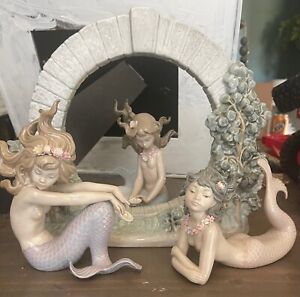 Lladro Mermaid Illusion Figurines - FOUR PIECE SET - Gently owned !