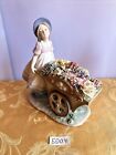 (1) Vintage Lladro “Love’s Tender Token” Girl Pushing Flower Cart #6521