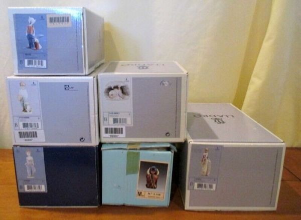 VINTAGE LOT OF 6 LLADRO FIGURINES 6846 6245 7650 8061 2156 7622 BOXED MINT   #11