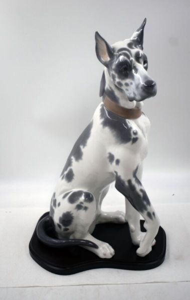 LLADRO PORCELAIN BREATHTAKING GREAT DANE DOG #6558 RETIRED 19