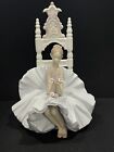 Lladro 6485 In Admiration Ballerina Sitting on Chair Flowers Porcelain Figurine