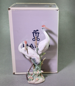 Lladro Courting Cranes 1611 Spanish Porcelain Figurine With Box Retired