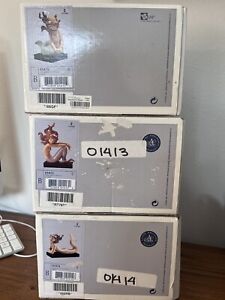 Set of 3 Lladro Mermaid Figurines with Wood Bases, 1413, 1414, 1415 Free S/H