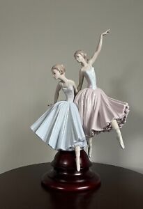 MSRP $2000 Porcelain HANDMADE SPAIN 1978 LLADRO 2 Ballerinas on Pedestal Figure