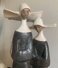 VTG Lladro Porcelain Figurine of 2 Nuns, Spain 13” Tall