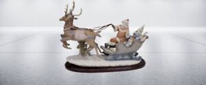 Lladro 1429 Winter Wonderland Deer & Sleigh