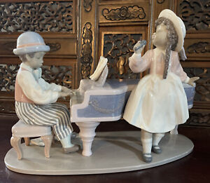 Lladro Figurine BLACK LEGACY JAZZ DUO BAND BOY GIRL PIANO MUSIC EXC Cond!!