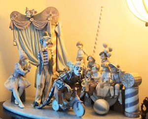 $18300 Lladro #1758 Circus Time Clowns Harlequin Jester Figurine