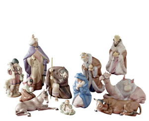 LLADRO NATIVITY SET, GRES  NEW RETAIL$4995 plus She[jerd boy and Girl Camel