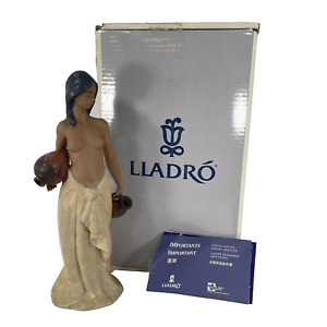 Lladro Water Girl  Partial Nude Woman Figure Holding 2 Jugs 14