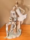 LLADRO Porcelain Figurine Ballet & Jester w/Mandolin Garden Couple LARGE RARE