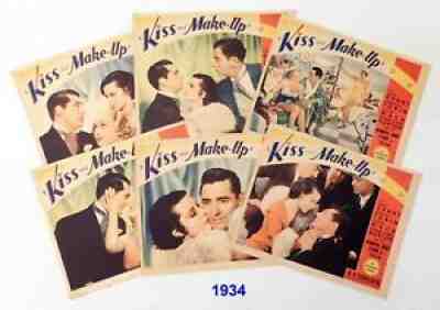 Set 5 US Original Lobby Cards CARY GRANT & GENEVIEVE TOBIN in â??Kiss and Make-Upâ?