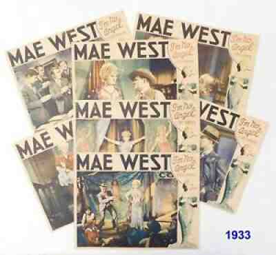 Set of 7 US Original Vintage Lobby Cards of MAE WEST in â??Iâ??m No Angel