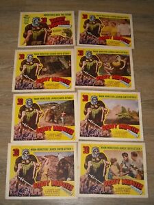 ROBOT MONSTER 3-D FILM COMPLETE SET 1 - 8 NUMBERED LOBBY CARDS CLAUDIA BARRETT