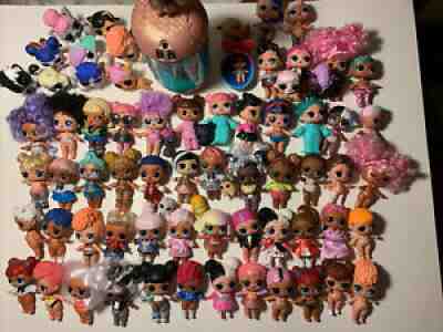 LOL Surprise Huge Lot Of 70 Figures & Pets. Many Accessories - Comes W Carrier