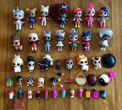 LOL Surprise Dolls Lot of 25 L.O.L. MGA Tots Sisters Pets Tinsel Kawaii Sugar