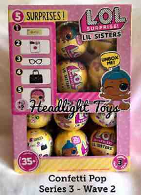 RARE LOL Surprise Confetti Pop Case 23 Balls Series 3 Wave 2 Lilâ?? Sister Dolls