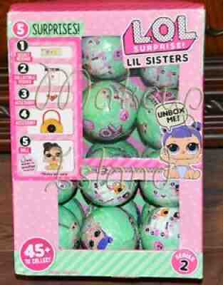 NEW LOL Surprise Series 2 Wave 2 Full Case of 24 Lil Sister Dolls Sealed Free Sh