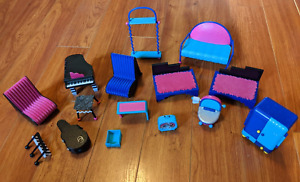 LOL OMG Furniture LOT 16pc Music Chairs Piano Tables TV Toilet Couch Doll House