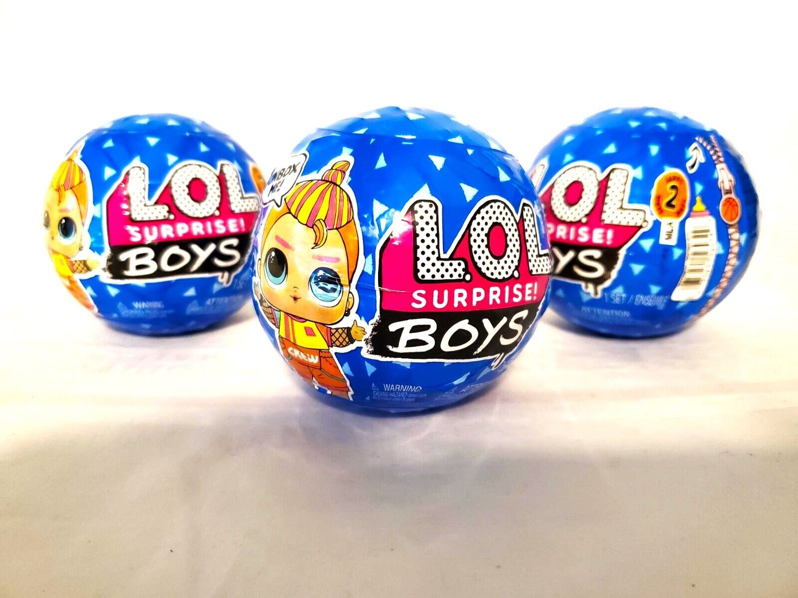 LOT OF 3: LOL SURPRISE! BOYS Series 2 Character Doll with 7 Surprises - MINT