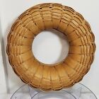 Longaberger 2007 Warm Brown Large Wreath Basket+Plastic Protector PARTIES~DECOR