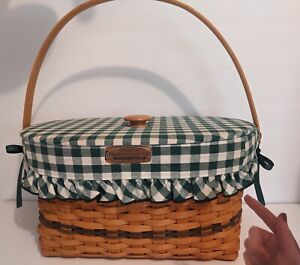 Longaberger '95 Traditions Collection FAMILY BASKET Liner Protector Padded Lid