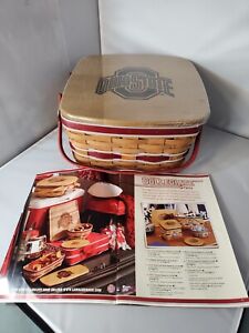 Longaberger Ohio State University Picnic Basket With Plastic Liner & Catalog