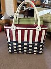 VERY RARE LONGABERGER 2012 LARGE AMERICAN STRIPES BROADWALK TOTE BASKET