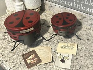 Longaberger Collectors Club Homestead Gathering 2009 Ladybug Basket Set 2 Rare!